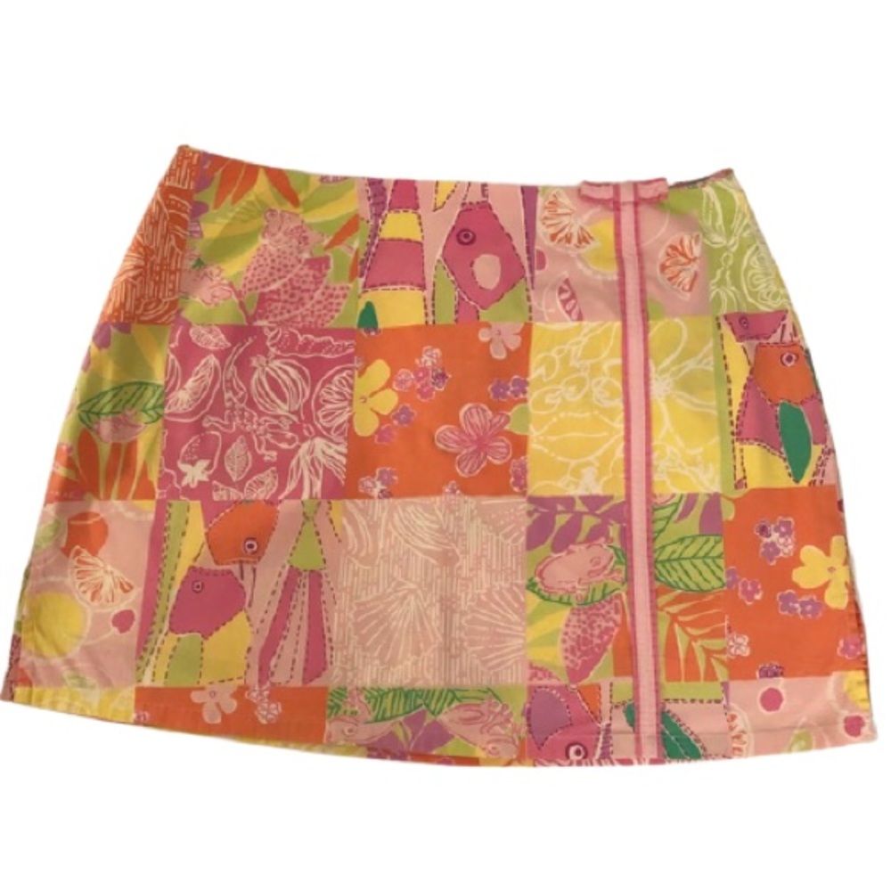 Lilly Pulitzer Chef’s Blend Patchwork Skort 8 Euc - image 1
